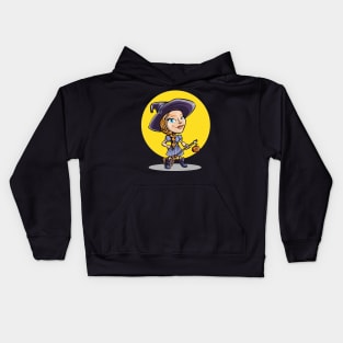 Witch Broom & Moon - Halloween 2019 Kids Hoodie